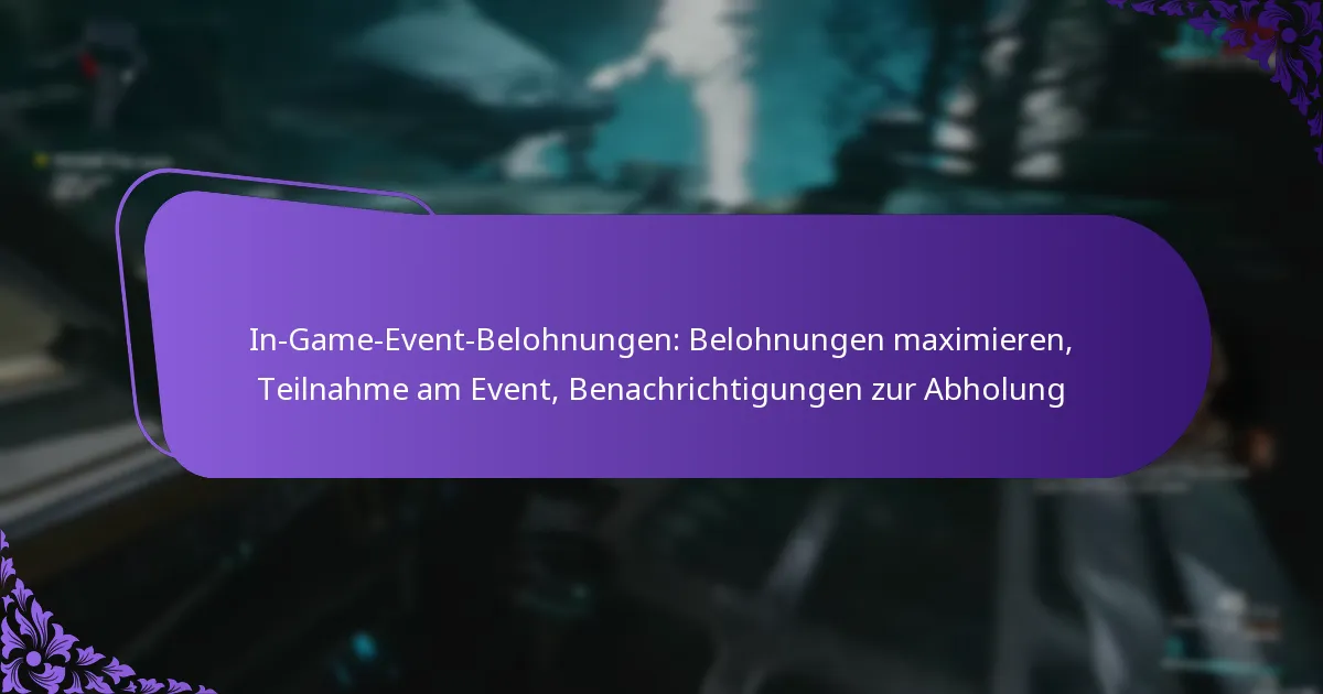 In-Game-Event-Belohnungen: Belohnungen maximieren, Teilnahme am Event, Benachrichtigungen zur Abholung