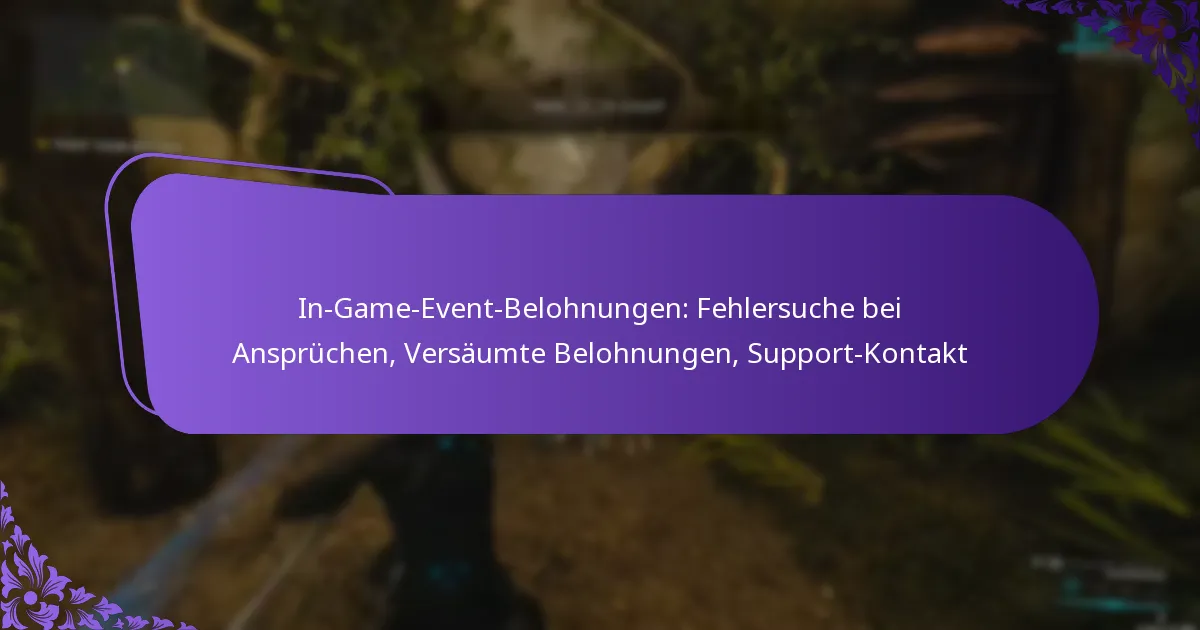 In-Game-Event-Belohnungen: Fehlersuche bei Ansprüchen, Versäumte Belohnungen, Support-Kontakt