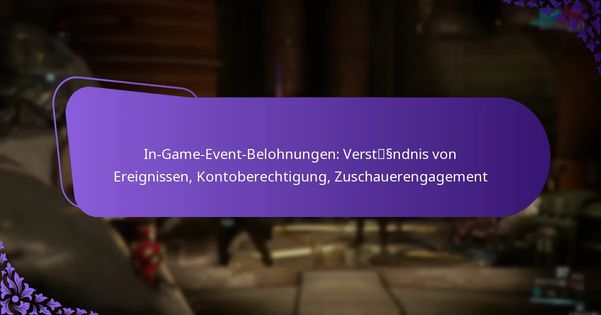 In-Game-Event-Belohnungen: Verständnis von Ereignissen, Kontoberechtigung, Zuschauerengagement