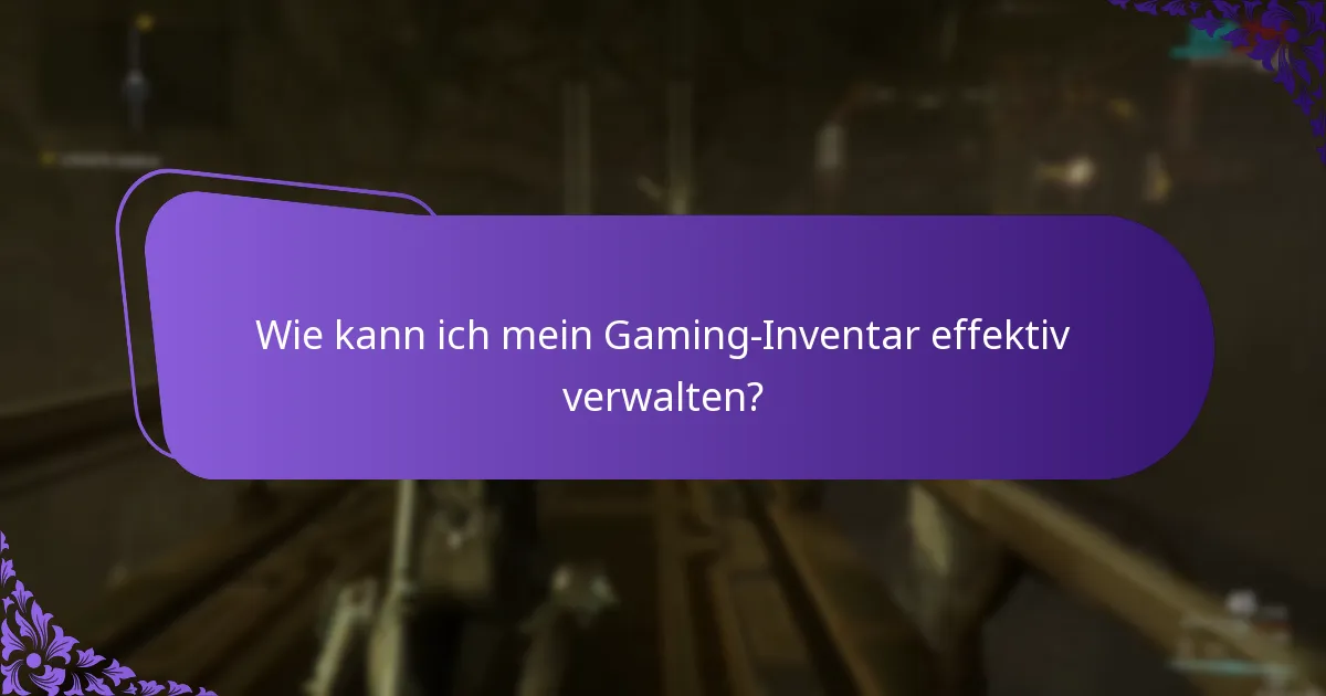 Wie kann ich mein Gaming-Inventar effektiv verwalten?